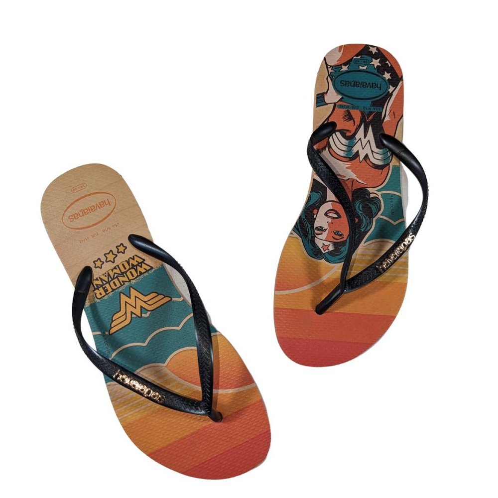 Havaianas Women's Flip Flop Sandals Wonder Woman Size USA 9 / 10